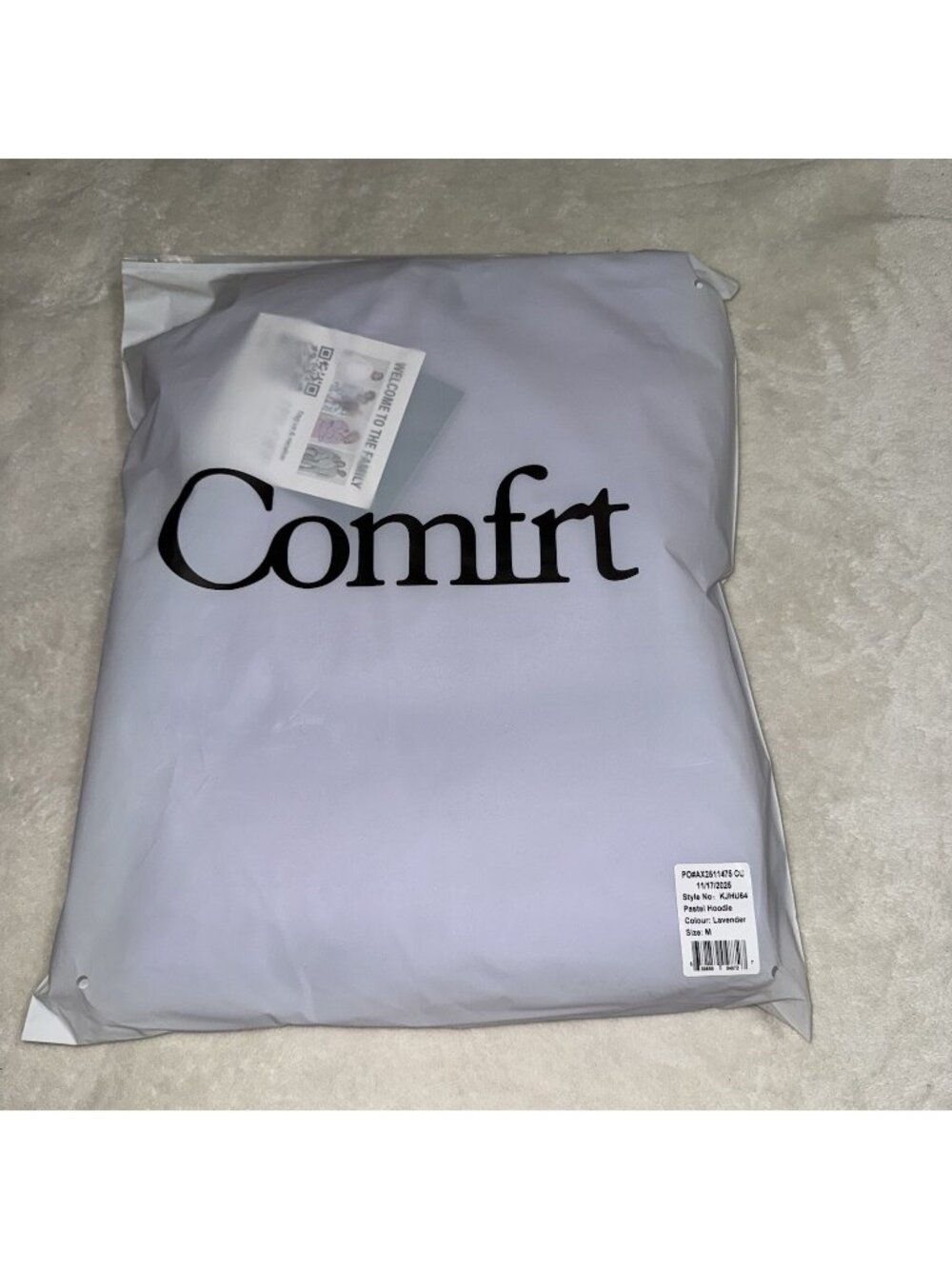 Comfrt Pastel Hoodie Lavender Purple Medium Comfort Collection NWT M